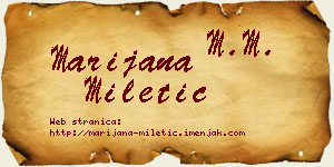 Marijana Miletić vizit kartica